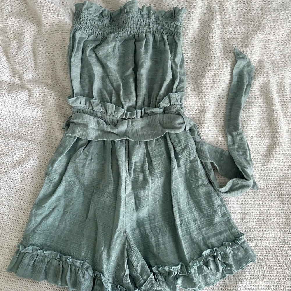 Strapless Blue Romper